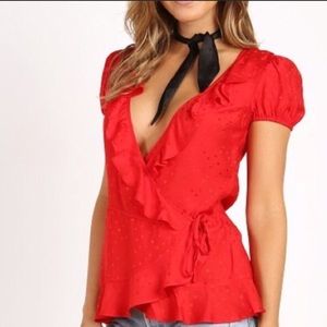 For Love and Lemons Wrap Top